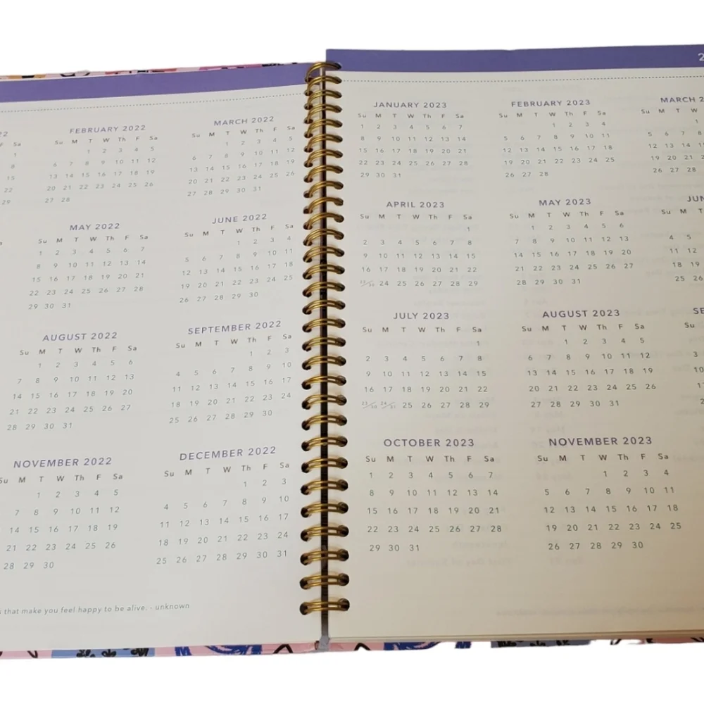 Clementine Potted Plant Patterned Hardcover Spiral Bound 2022/2023 Planner